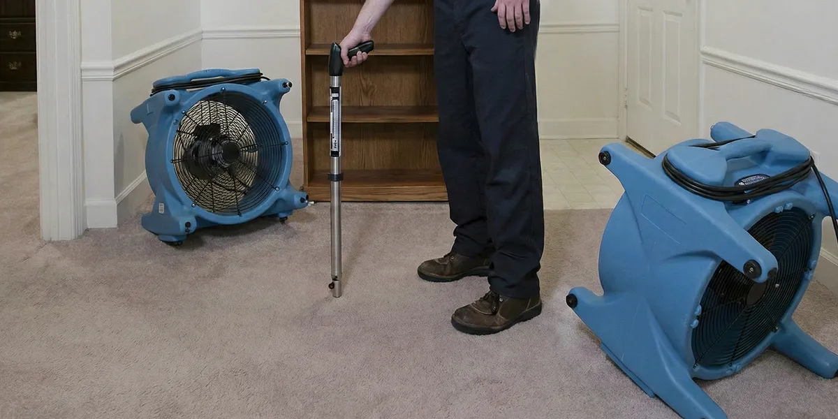 emergency water removal equipment deployed to dry a flooded residential interior in Charlotte, NC