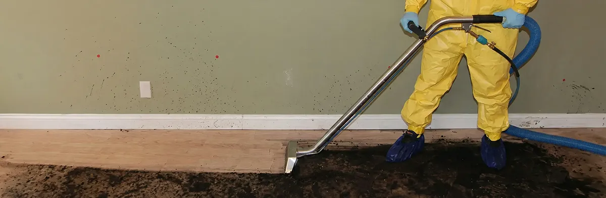 sewage removal service performing deep cleaning and extraction of sewage from an indoor area in Charlotte, NC